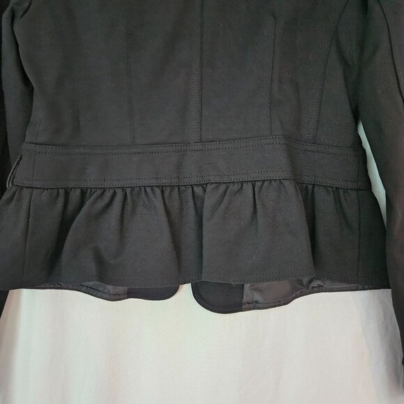 INC International Concepts Black Beaded Collar Flap Pocket Peplum Jacket S NWT - Picture 6 of 10